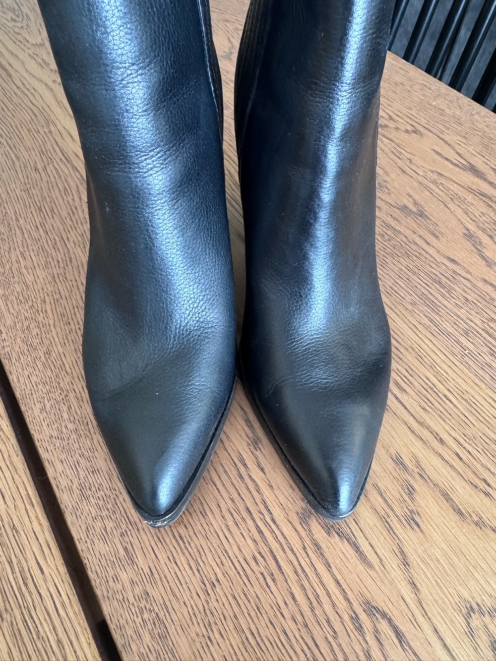 Marc Fisher Alva Black Leather Pointed Ankle Booties - Picture 3 of 8